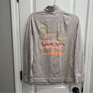 Lilly Pulitzer UPF 50 Skipper Popover Sweatshirt in Melon Glow Medium